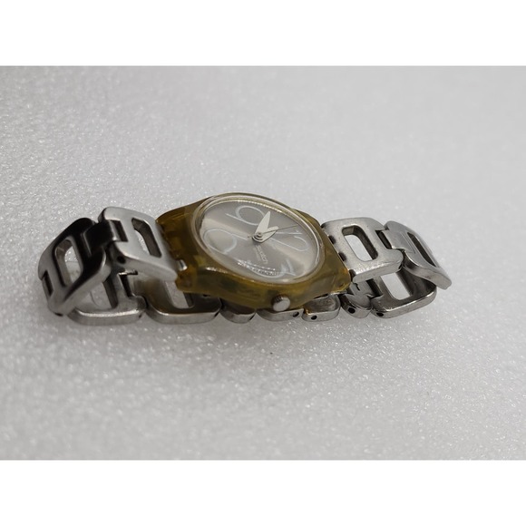 Swatch 2002 Big White numbers Metal bracelet Vintage Starburst Silver Dial Jelly - Picture 4 of 8